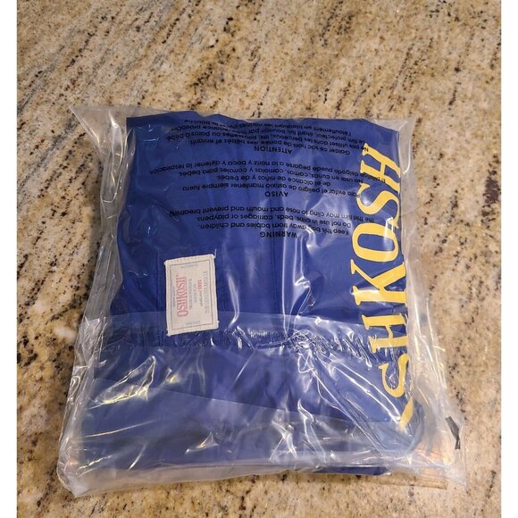 Vintage OshKosh Blue Windbreaker Rain Jacket Hooded Size 6/7 Packable - Picture 14 of 14